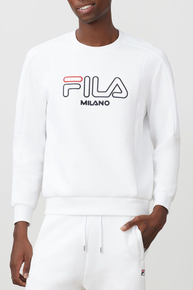 Fila Mikina Panske Milano Neoprene Biele - TKVUM0369